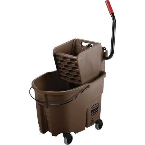 WaveBrake&reg; Mop Bucket & Wringer Combo Pack, Side Press, 8.75 US Gal.(35 Quart), Brown Pronet Distribution
