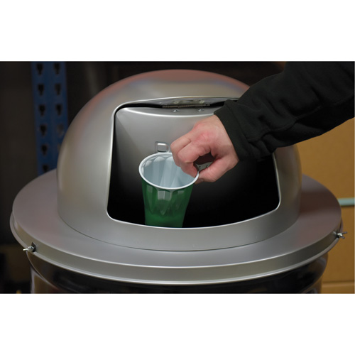 Couvercle pour baril &agrave; d&eacute;chets, Couvercle bomb&eacute;, M&eacute;tal, Convient aux contenants 23-1/2" dia. Pronet Distribution