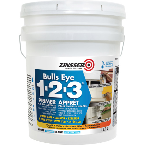 Bulls Eye 1-2-3&reg; Water-Base Primer, 18.9 L, Pail, White Pronet Distribution