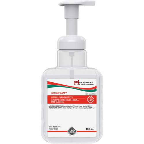 D&eacute;sinfectant pour les mains Instantfoam, 400 ml, Bouteille &agrave; pompe, 70 % alcool Pronet Distribution