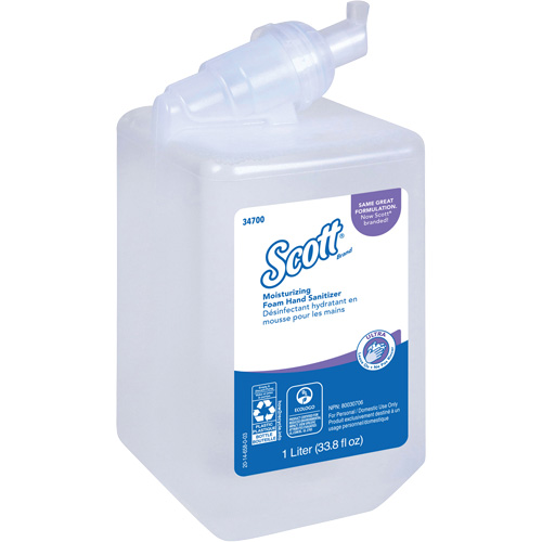 Mousse d&eacute;sinfectante et hydratante pour les mains Control de Scott, 1000 ml, Cartouche de recharge, 70 % alcool Pronet Distribution