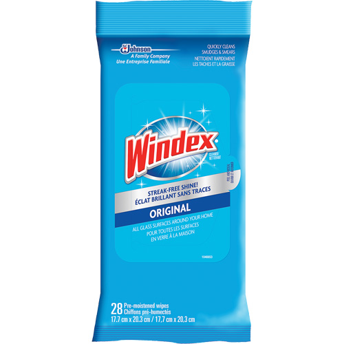 Lingettes nettoyantes pour verre et surfaces de Windex, Sachets Pronet Distribution