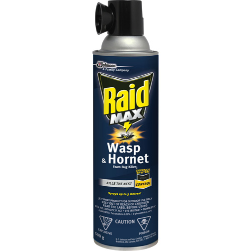 Mousse insecticide contre les gu&ecirc;pes et les frelons Raid Max, 500 g, Canette a&eacute;rosol, &agrave; base de solvant Pronet Distribution
