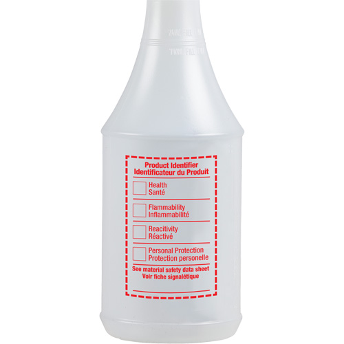 Bouteille &agrave; pulv&eacute;risateur ronde avec &eacute;tiquette SIMDUT, 24 oz Pronet Distribution