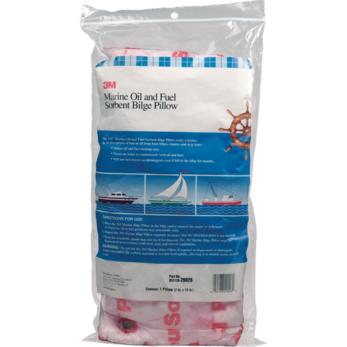 Tampon de fond de cale pour huiles et carburants nautiques, Huile seulement, 15" lo x 7" la, 12,1 gal absorption/pqt Pronet Distribution