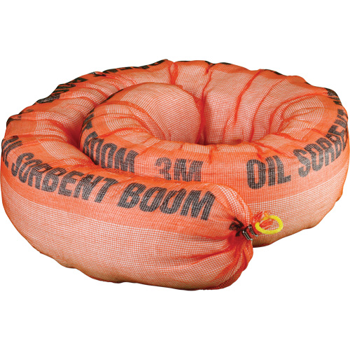 Barri&egrave;re de pollution absorbante pour produits p&eacute;troliers, Huile seulement, 1,5' lo x 10" la, Absorption 69,3 gal Pronet Distribution