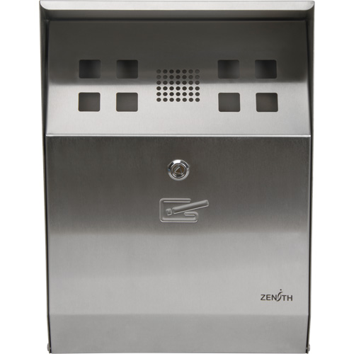 Cendrier, Montage mural, Acier inoxydable, Capacit&eacute; 1.6 Litres, Hauteur 13-4/5" Pronet Distribution