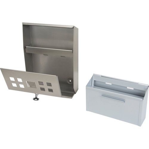 Cendrier, Montage mural, Acier inoxydable, Capacit&eacute; 1.6 Litres, Hauteur 13-4/5" Pronet Distribution