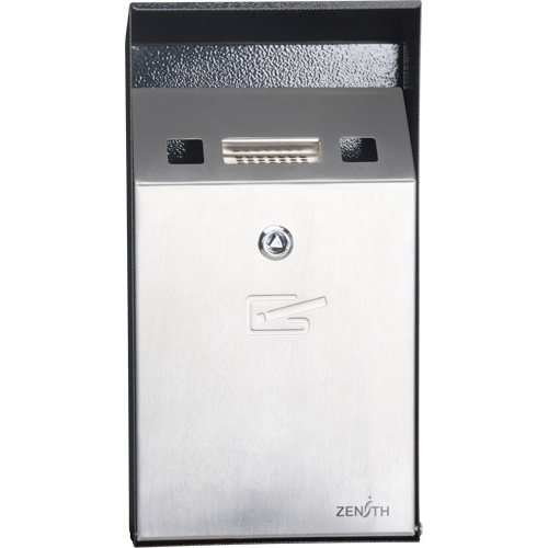 Cendrier, Montage mural, Acier inoxydable, Capacit&eacute; 1 Litre, Hauteur 11-4/5" Pronet Distribution