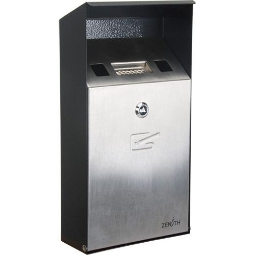 Cendrier, Montage mural, Acier inoxydable, Capacit&eacute; 1 Litre, Hauteur 11-4/5" Pronet Distribution
