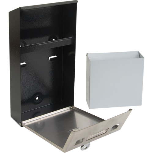 Cendrier, Montage mural, Acier inoxydable, Capacit&eacute; 1 Litre, Hauteur 11-4/5" Pronet Distribution