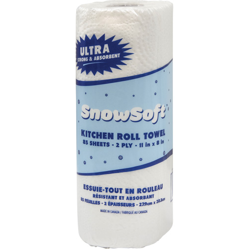 Snow Soft Premium Kitchen Towels, 2 Ply, 85 Sheets/Roll, 8" W, 11" L Pronet Distribution
