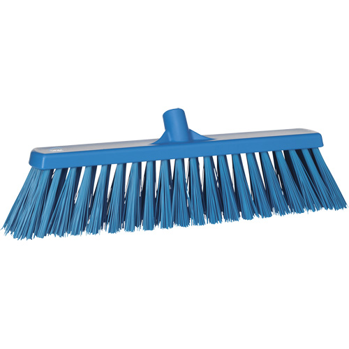 Heavy-Duty Push Broom, Stiff Bristles, 20", Polyester, Blue Pronet Distribution