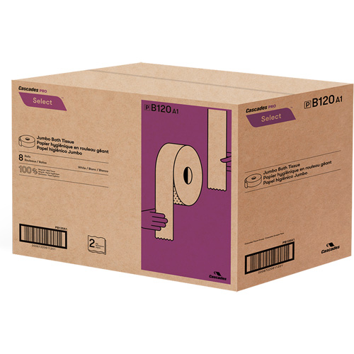 Papier hygi&eacute;nique Pro Select, Rouleau G&eacute;ant, 2 Pli, Longueur 900', Blanc Pronet Distribution