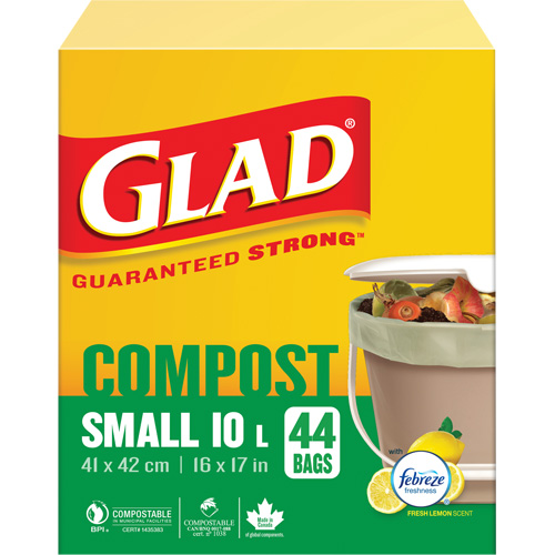 Petits sacs de compostage, R&eacute;gulier, 17" lo x 16" la, Brun, Capacit&eacute; de 10 L (3 gal.) Pronet Distribution