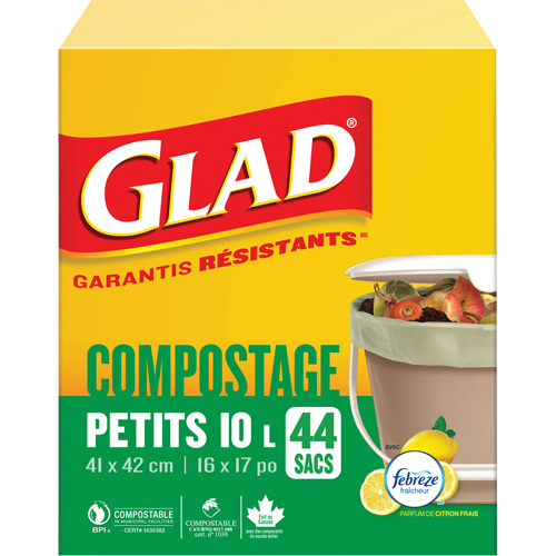 Petits sacs de compostage, R&eacute;gulier, 17" lo x 16" la, Brun, Capacit&eacute; de 10 L (3 gal.) Pronet Distribution