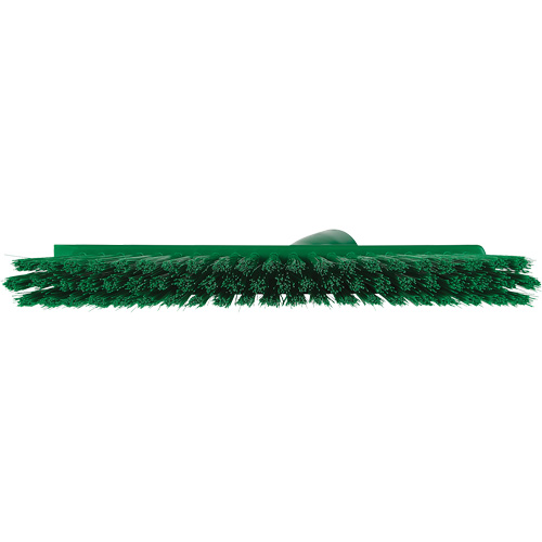 Dustpan Broom with Angled Thread, Medium Bristles, 10", Polyester, Green Pronet Distribution