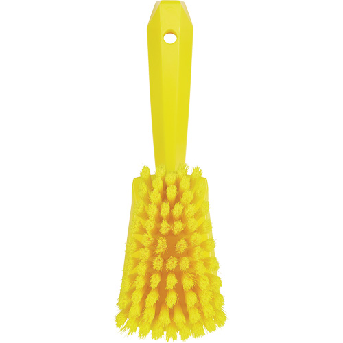 Brosse &agrave; r&eacute;curer avec manche court, Soies Doux, Longueur de 10-1/2", Jaune Pronet Distribution