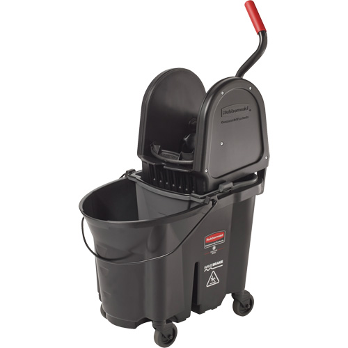 Seau et essoreuse Wavebrake, Pression vers le bas, 8,75 gal. US (35 pintes), Noir Pronet Distribution
