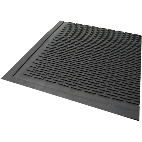Outdoor Mat, Rubber, Scraper Type, Solid Pattern, 3' x 5', Black Pronet Distribution
