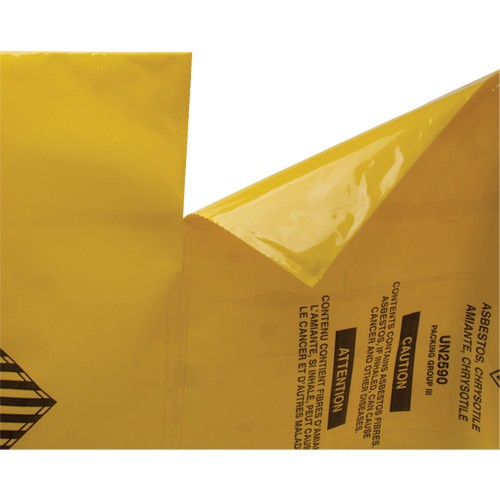 Doublures pour d&eacute;chets dangereux, Amiante, 40" lo x 35" la, 3 mils Pronet Distribution