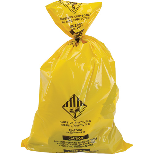 Doublures pour d&eacute;chets dangereux, Amiante, 40" lo x 26" la, 3 mils Pronet Distribution