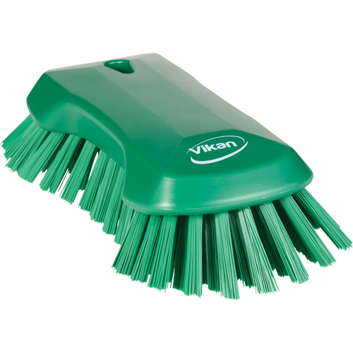 Hand Brush, Extra Stiff Bristles, 9-1/10" Long, Green Pronet Distribution