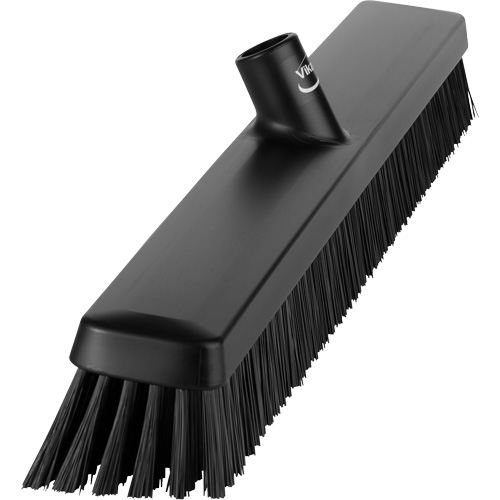 Heavy-Duty Push Broom, Fine/Stiff Bristles, 24", Black Pronet Distribution