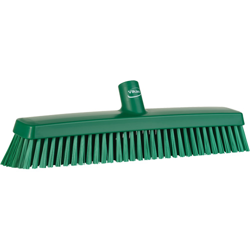 Push Broom Head, Fine/Stiff Bristles, 16-1/2", Polyester/Polypropylene, Green Pronet Distribution