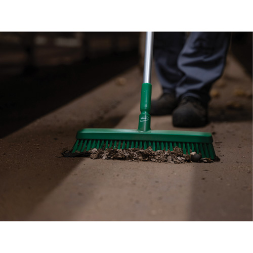 Push Broom Head, Fine/Stiff Bristles, 16-1/2", Polyester/Polypropylene, Green Pronet Distribution