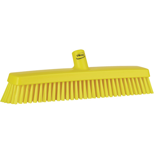 Push Broom Head, Fine/Stiff Bristles, 16-1/2", Polyester/Polypropylene, Yellow Pronet Distribution