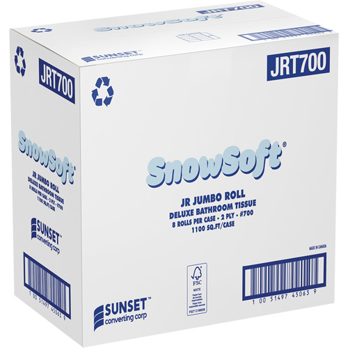 Papier hygi&eacute;nique de luxe Snowsoft, Rouleau G&eacute;ant, 2 Pli, Blanc Pronet Distribution