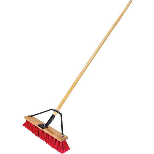 Push Broom with Braced Handle, 18", Medium, PVC Bristles Pronet Distribution