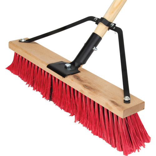 Push Broom with Braced Handle, 18", Medium, PVC Bristles Pronet Distribution