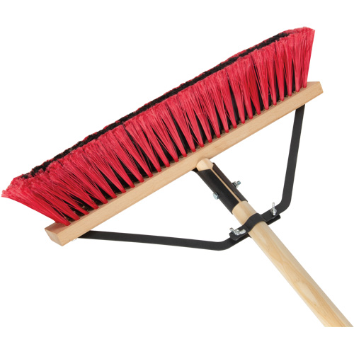 Push Broom with Braced Handle, 18", Medium, PVC Bristles Pronet Distribution