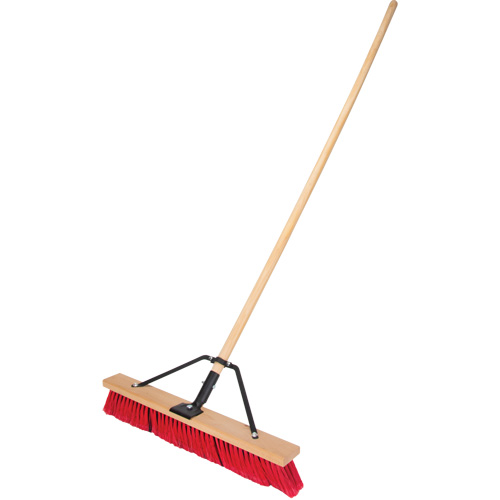 Push Broom with Braced Handle, 24", Medium, PVC Bristles Pronet Distribution