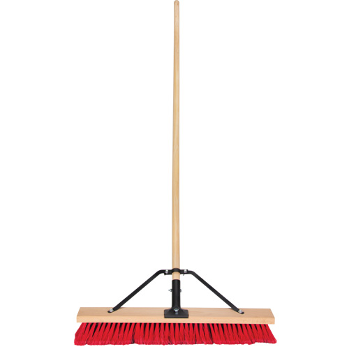 Push Broom with Braced Handle, 24", Medium, PVC Bristles Pronet Distribution