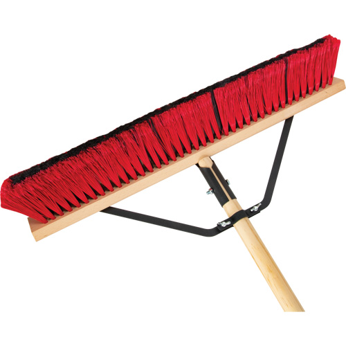 Push Broom with Braced Handle, 24", Medium, PVC Bristles Pronet Distribution