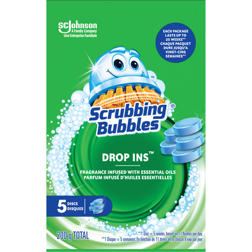 Pastilles nettoyantes pour toilettes Scrubbing Bubbles Drop-Ins, 200 g, Tampon Pronet Distribution