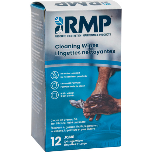 Lingettes nettoyantes emball&eacute;es individuellement, 12 lingettes, 8" x 9-1/2" Pronet Distribution