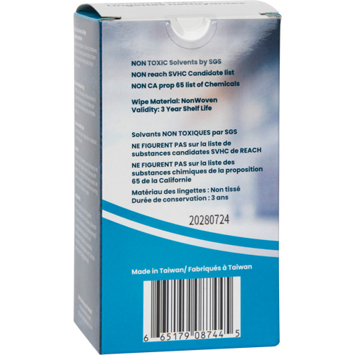 Lingettes nettoyantes emball&eacute;es individuellement, 12 lingettes, 8" x 9-1/2" Pronet Distribution