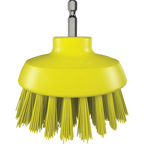 HyDrive Round Drill Brush, Extra Stiff Bristles, 3-1/10" Long, Yellow Pronet Distribution