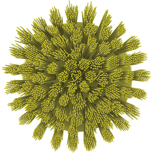 HyDrive Round Drill Brush, Extra Stiff Bristles, 3-1/10" Long, Yellow Pronet Distribution