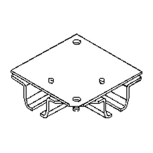 Raccord pour joint d'angle de 90° pour murs-rideaux mont&eacute;s au plafond Pronet Distribution