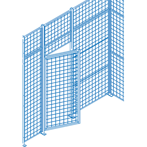 Wire Mesh Partition Components - Swing Doors, 4' W x 7' H Pronet Distribution