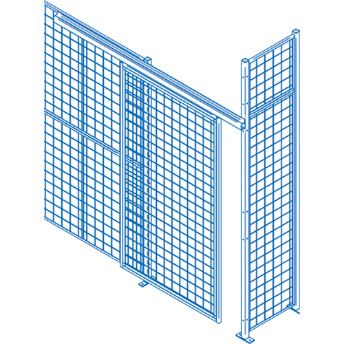 Wire Mesh Partition Components - Sliding Doors, 4' W x 8' H Pronet Distribution