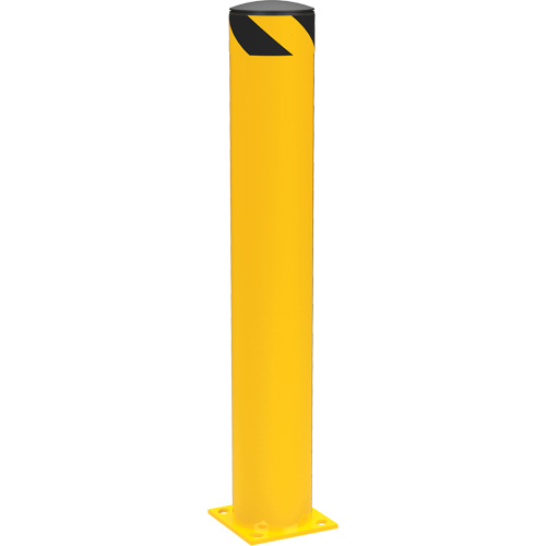 Safety Pipe Bollard, Steel, 42" H x 6-5/8" W, Yellow Pronet Distribution