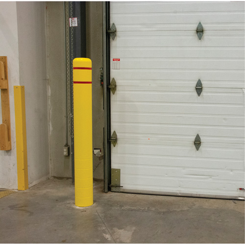 Polyethylene Bollard Cover, 4-1/2" Dia. x 64" L, Red/Yellow Pronet Distribution