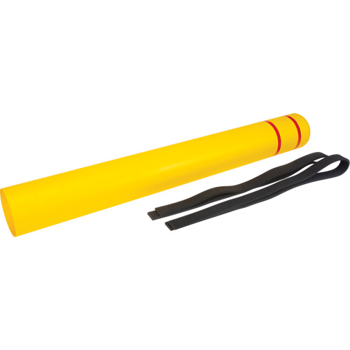 Capuchon en poly&eacute;thyl&egrave;ne pour borne de protection, 6-5/8" dia. x 60" l, Rouge/Jaune Pronet Distribution