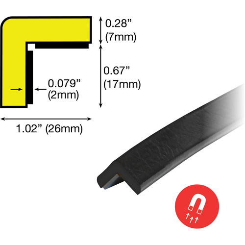 Butoir de protection de coin aimant&eacute; mod&egrave;le E 1M Pronet Distribution